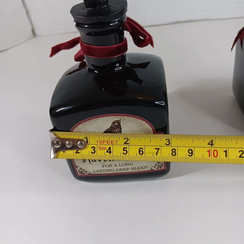 Ashland Ceramic Potion Bottle Halloween Decor Skull Bones Raven Goth Gothic
